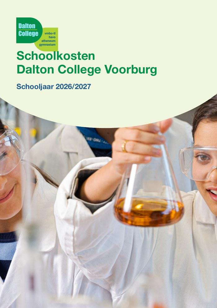 Voorkant van het document Schoolkosten Dalton College Voorburg, schooljaar 2026/2027